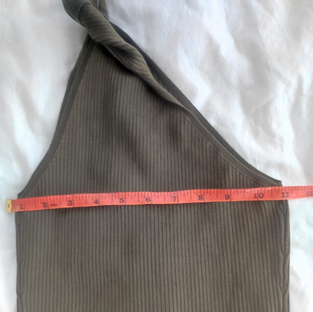 Reiss Olive One-Shoulder Ribbed Tank Top - Picture 5 of 9